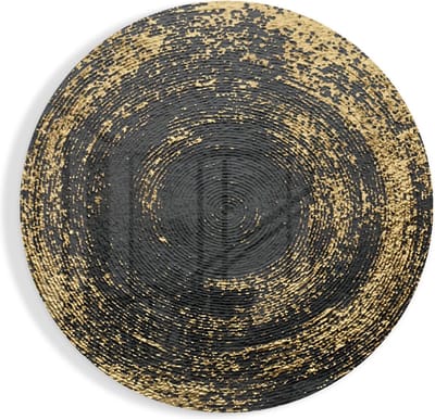 Ronde Glasschilderij - Abstracte Werveling - 60x60x0.4 cm