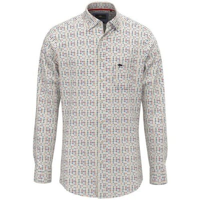 Fynch-Hatton Overhemd Allover Dot Pattern Button-Down Poppy Red / male