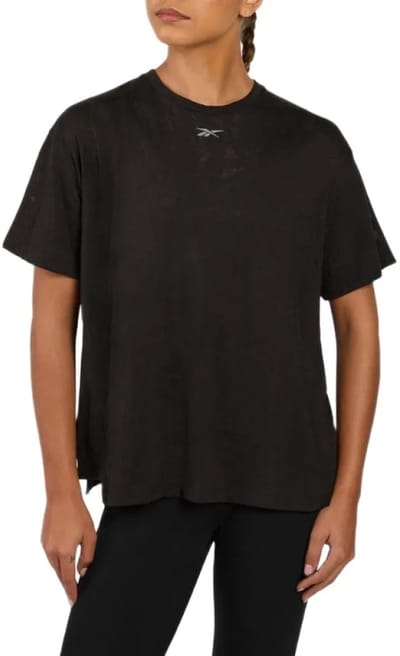 Reebok Lux Fitness Burnout T-shirt Met Korte Mouwen Zwart XS Vrouw