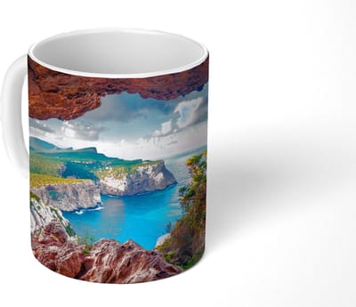 Mok - Koffiemok - Grot - Natuur - Zee - Landschap - Mokken - 350 ML - Beker - Koffiemokken - Theemok