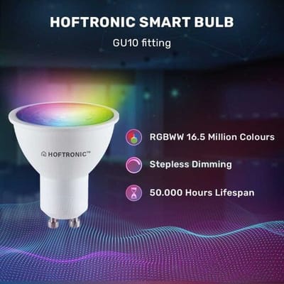 Hoftronic Smart - Smart WiFi LED inbouwspot 5,5W Zwart Bari dimbaar RGBWW - IP65 - 400lm - Bedienbaar via Hoftronic Smart App - Bedienbaar via stem