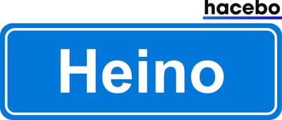 Hacebo - Plaatsnaam Sticker - 29x10 CM - Heino sticker - Verkeersborden sticker - grappige cadeaus - Heino