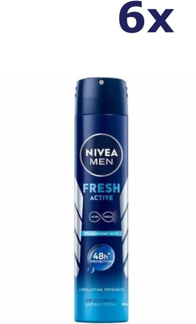 6x Nivea Deospray Men - Fresh Active 200 ml
