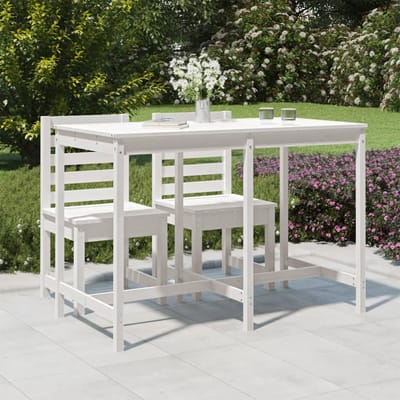 vidaXL - Tuintafel - 159,5x82,5x110 - cm - massief - grenenhout - wit