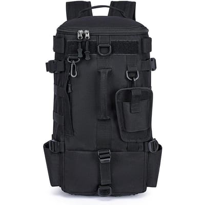 Tactische vishengel- en lokrugzak voor kamperen, multifunctionele viskist met hengelhouder, opbergruimte voor visgerei, outdoor tas voor heren.
