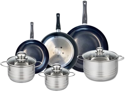 Set van 3 Koekenpannen 20, 24 en 28 cm en 3 kookpotten 14, 16 en 20 cm Elo Prima Brillant