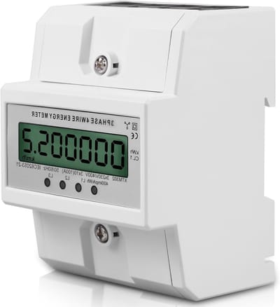 Rotary Flow Meter 100A - Digitale 3-Fase Doorstroommeter met LCD Scherm, DIN Rail Compatibel, Nauwkeurige Metingen voor Water en Vloeistoffen