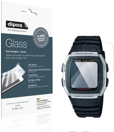 dipos – 2x Pantserfolie geschikt voor Casio W-96H-1AV | 9H Screenprotector