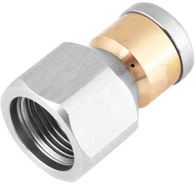 Dailygoods- Reinigingsmond Roterend - 3/8" BSP - Roestvrij Staal/Messing - Voor Hogedruksproeiers - Duurzaam - Geschikt voor Aanhangwagens - Reinigingsmondstuk
