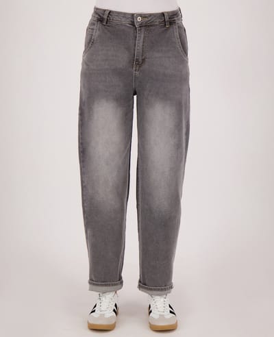 Je m'appelle Dames Broek Balloon fit Met stretch - Grijs - Maat XS