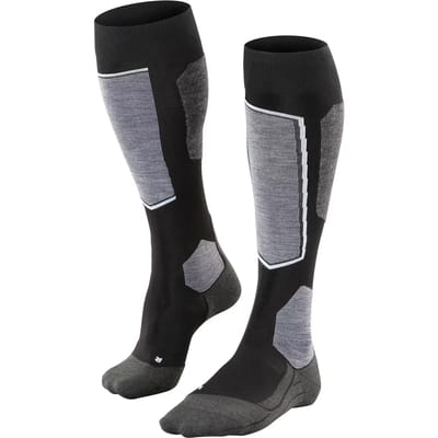 FALKE SK6 Pro warm dun wol lycel functioneel materiaal skisokken dames zwart - maat 37-38