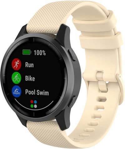 By Qubix 20mm sport bandje met motief Compatible Samsung bandje Beige Geschikt voor Samsung Galaxy Watch 7 (40 & 44mm) Galaxy Watch FE Galaxy Watch 6 Galaxy Watch 6 Pro Galaxy Watch 5 5 Pro Galaxy Watch 4 4 Classic Active 2 Watch 3 (41mm)
