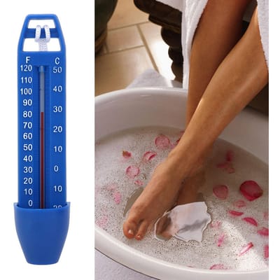 Thermomètre flottant pour piscine, thermomètre à eau avec cordon, pour piscine, spa, baignoire blue