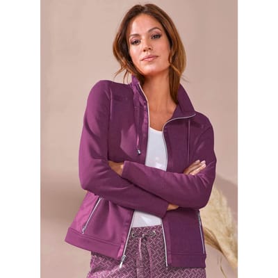 Sweatjasje met satijnen bandjes - bordeaux - Gr. 21 van Goldner Fashion