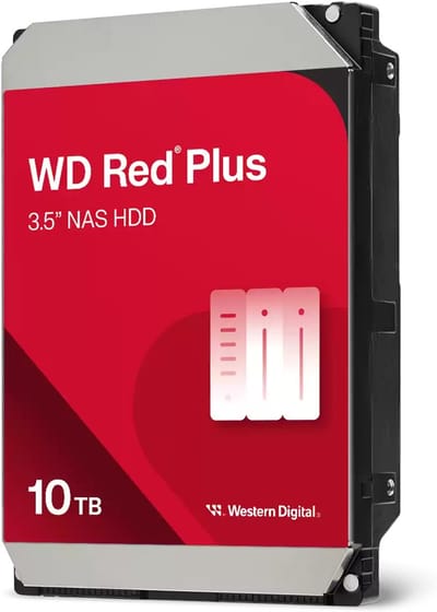 Western Digital Red Plus WD100EFGX interne harde schijf 10 TB 7200 RPM 512 MB 3.5" SATA III