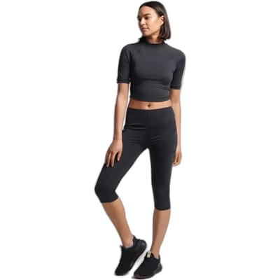 Superdry Run 3/4 Thigt Crop Top Sportshirt Vrouwen - Maat S