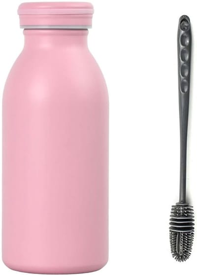 RVS Thermosfles 350 ml Lekvrije Dubbelwandige Fles voor Sport, Gym en Fietsen (Roze)