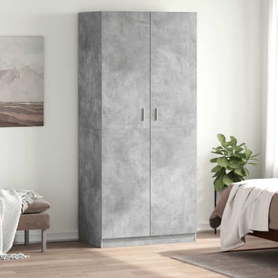 vidaXL - Kledingkast - 90x52x200 - cm - bewerkt - hout - betongrijs