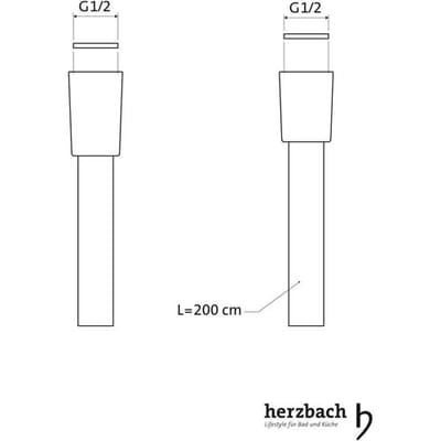 Herzbach replacement shower hose 200 cm 80.201302.1.09