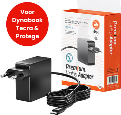 65W USB-C Laptop oplader voor Dynabook Tecra en Portege – Alle modellen vanaf 2019 – Kabel + Adapter