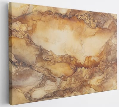 Saammp Canvas Schilderij - Roest gekleurd marmer - Abstract - 30x20 - Foto op canvas - Wanddecoratie - Muurdecoratie Woonkamer - Slaapkamer decoratie - Canvas Print