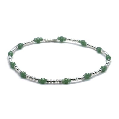 Heaven Eleven - dames - armband - sterling - zilver - 925 - groen - 1,5mm