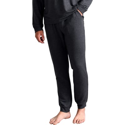 Heren Ted Baker Pyjama Broek | Ademend Casual Lange Pyjama Joggingbroeken met Zakken - Antraciet