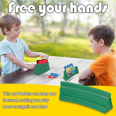 Stackbare Speelkaarthouder met Magnetische Bevestiging voor Feesten, Senioren en Kinderen - 2 x Groene Varianten, Ideaal bij Artritis