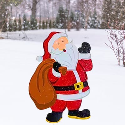 Janse® Kerstman tuinsteker - Kerst - Kerstversiering - Kerstaccessoires - Decoratief kerstfiguur - Tuindecoratie - Feestdagen - Tuinversiering - Winter figuren - Metalen tuinstekers