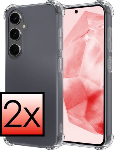 Hoesje - 2 Stuks - Geschikt voor Samsung Galaxy A35 - Sterk & Shockproof - Siliconen Case - Back Cover - Telefoon Hoes Shock Proof - Transparant