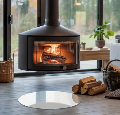 Coloray Vloerplaat Houtkachel - Vloerplaat Openhaard - 50 cm x 50 cm - Houtkachel Accessoires - Grijs Vloerplaat Kachel - Plaat Kachel - Plaat voor Onder Houtkachel - Open Haard Accessoires - Onderplaat