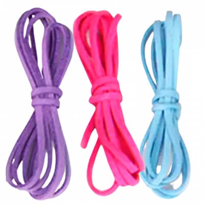 3 Meter- Suede koord- 3 Kleuren-Paars Roze Blauw - Charme Bijoux