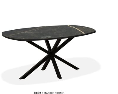 Maxfurn - Eettafel deens ovaal | Zeer krasvast | Kleur: Marbel bromo | Afm. 160x92cm