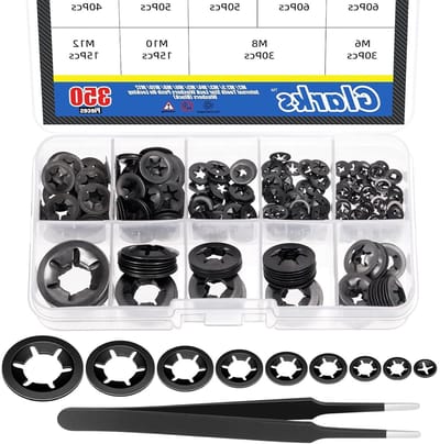351 Stuks 65 Mn Staal Interne Tand Ster Lock Washers Assortiment Kit voor M2 M2.5 M3 M4 M5 M6 M10 M12 - Snelle Bevestiging, Duurzame Locking Discs en Push On Locking Discs