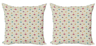 ABAKUHAUS Sterren Kussenhoezen-Set 60x60 cm – Tweezijdig – Met rits – Multicolor