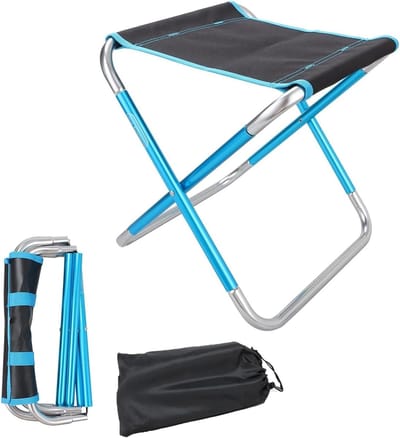 Opvouwbare Lichtgewicht Kruk 26 x 23 x 30 cm, Mini Draagbare Stoel voor Kamperen, Maximum Belastbaarheid 150 kg, Ideaal voor Buitenactiviteiten en Reizen