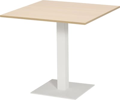 T60 - Kolomtafel Vierkant - 70x70 - 74cm hoogte - Eiken Whitewash - Wit Frame (Nederlands Product - BUUR Collectie)