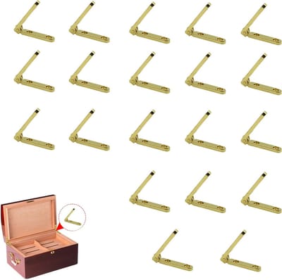 Kleine Opvouwbare Scharnieren - Mini Scharnieren voor Deuren, Meubels en Sieradenboxen - 20 Stuks Goudkleurig voor DIY Projecten