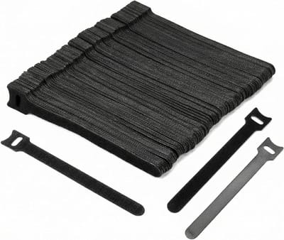 150 Stuks Velcro Kabelbinders 150x12mm, Herbruikbare en Verstelbare Straps voor Kabelbeheer (Zwart)