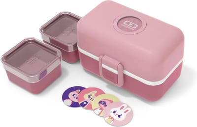 Roze Lunchbox Kinderen met 3 Compartimenten - Ideaal voor School en Picknick - Duurzame en Lekvrije Snacktrommel