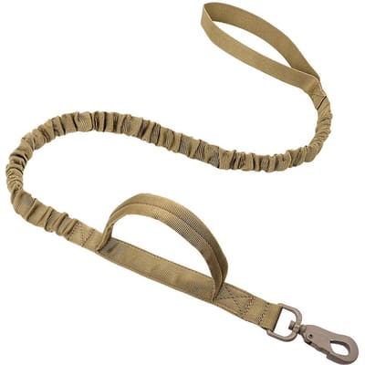 Laisse Tactique pour Chien Réglable à Libération Rapide Laisse Élastique en Corde avec 2 Poignées de Contrôle Laisses Militaires Robuste pour Chiens