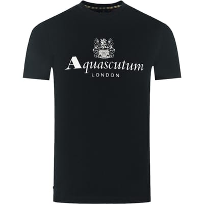 Aquascutum London Aldis Brand Logo Black T-Shirt