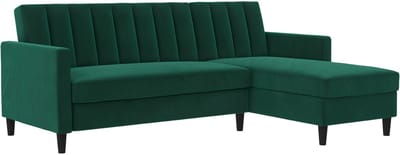 Celine-Slaapbank - Chaise Longue - Groen Fluweel