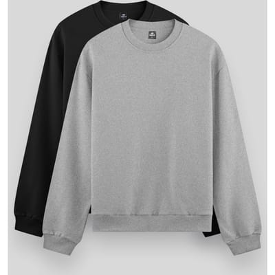 Heren Effen Rundhals Sweatshirt