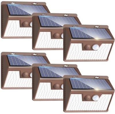 Dimbare zonne-energie buitenverlichting met bewegingssensor - 6 stuks, IP65 waterdicht