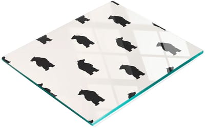 Keukenplank van gehard glas met decoratieve berenafbeeldingen, 60x52 cm