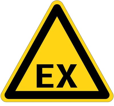 EX explosiegevaar waarschuwingsbord | gecoat dibond materiaal | 15 cm