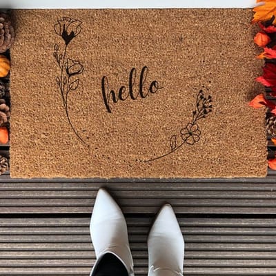 Floral | 90x60 cm | Nieuwe huis cadeau | Ingangsmat | Deurmat met stijl | Verhuizing cadeau | Praktisch & trendy | Perfect voor binnenkomst | Cadeau voor nieuwe woning