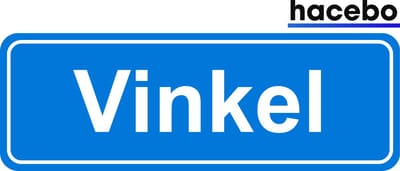 Hacebo - Plaatsnaam Sticker - 29x10 CM - Vinkel sticker - Verkeersborden sticker - grappige cadeaus - Vinkel