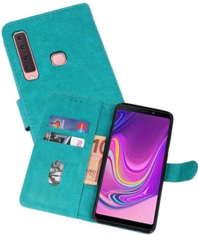 Hoesje Geschikt voor Samsung Galaxy A9 2018 - Kaarthouder Book Case Telefoonhoesje - Groen